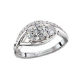 Orbelle Diamond Wave 14K White Gold Oval Semi-Mount Engagement Ring