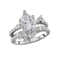 Orbelle 14K White Gold Split Shank Marquise Diamond Engagement Ring