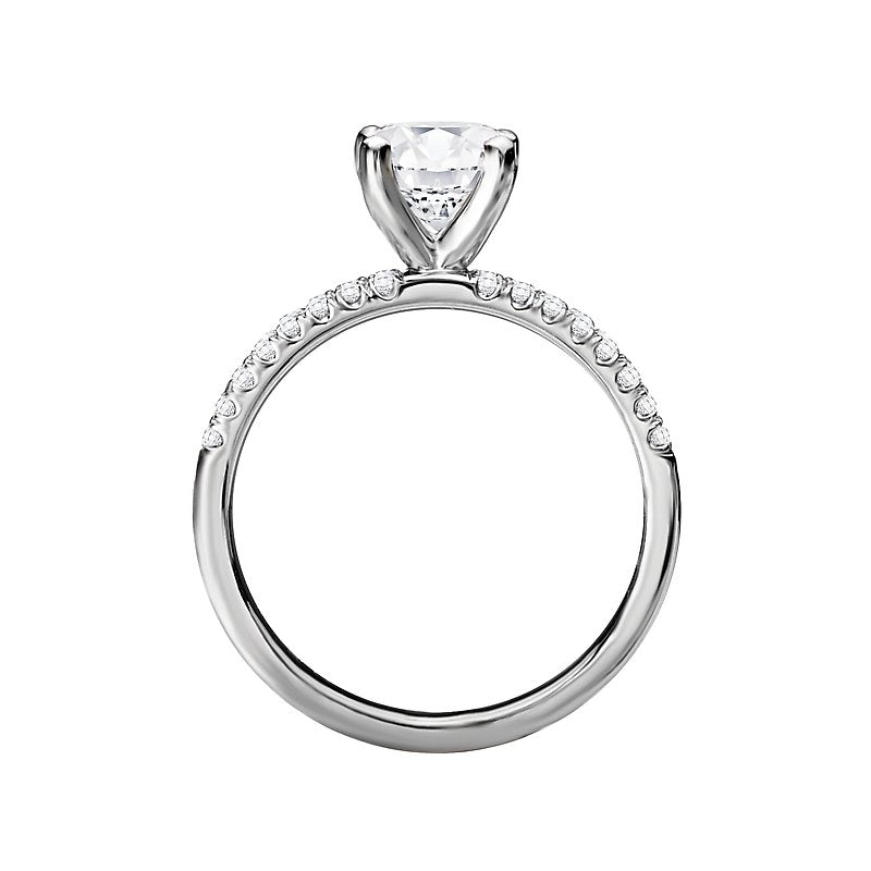 Bandora 14K White Gold Double Row Diamond Semi-Mount Engagement Ring