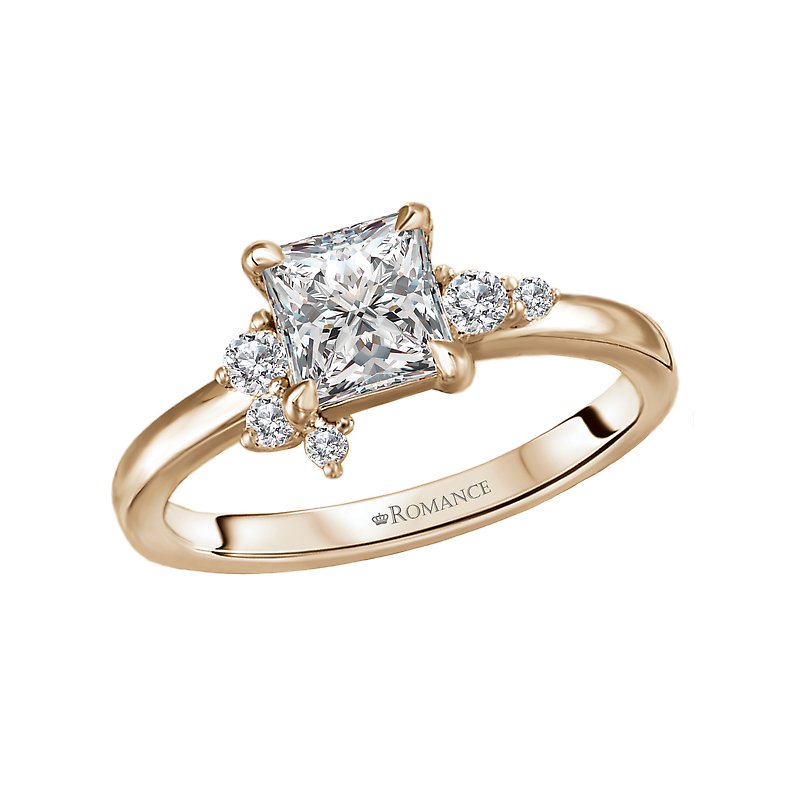 Orbelle 14K Yellow Gold Diamond Princess Cut Semi-Mount Engagement Ring