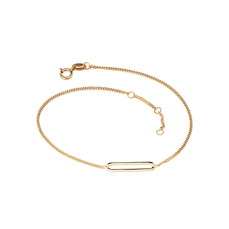 Luxora Italian 14kt Gold Paperclip Chain Bracelet - Adjustable Mini Accent