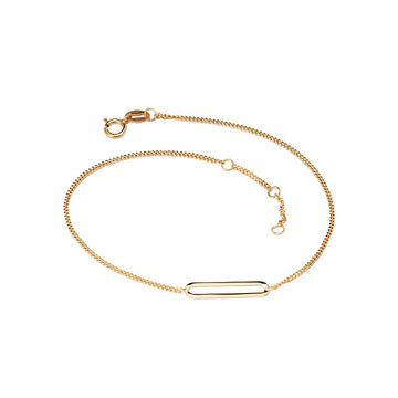 Luxora Italian 14kt Gold Paperclip Chain Bracelet - Adjustable Mini Accent