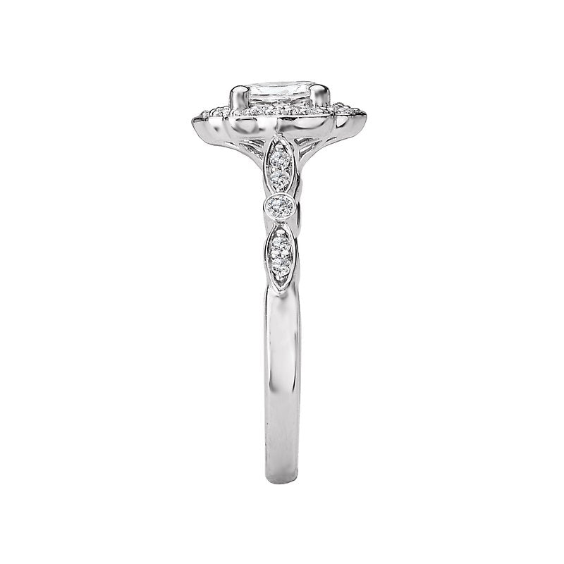 Orbelle Halo Semi-Mount Diamond Ring in 14K White Gold with Lab Grown Diamond