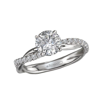 Orbelle White Gold Twist Band Semi-Mount Diamond Engagement Ring