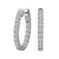 Luxora Ladies Diamond Hoop Earrings | Classic Oval Shape | 14K White Gold