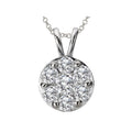 Luxora Ladies Cluster Diamond Pendant in 14K White Gold