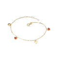 Luxora Italian 14kt Gold Heart Bracelet | Enamel Charm Chain Bracelet