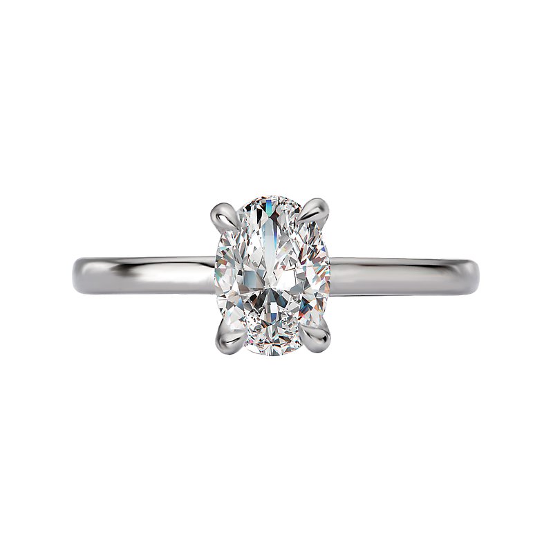 Orbelle White Gold Oval Solitaire Lab Grown Diamond Semi-Mount Engagement Ring