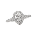 Orbelle Halo Semi-Mount 14K White Gold Pear Shaped Lab Grown Diamond Ring