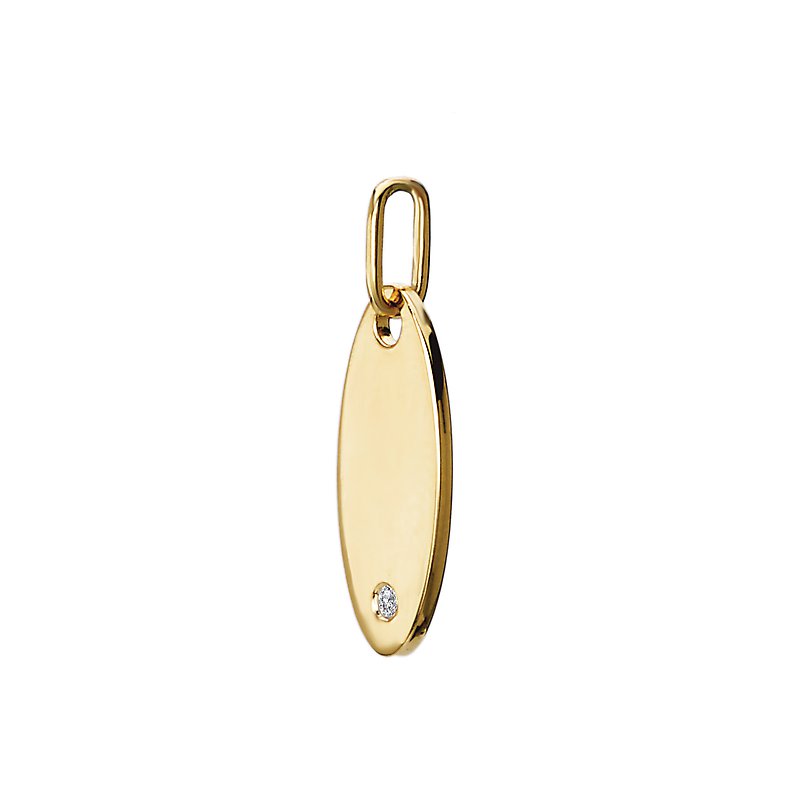Luxora 14K Yellow Gold Oval Diamond Pendant