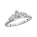 14K White Gold Nesting Wedding Ring with Lab Grown Diamond Crown