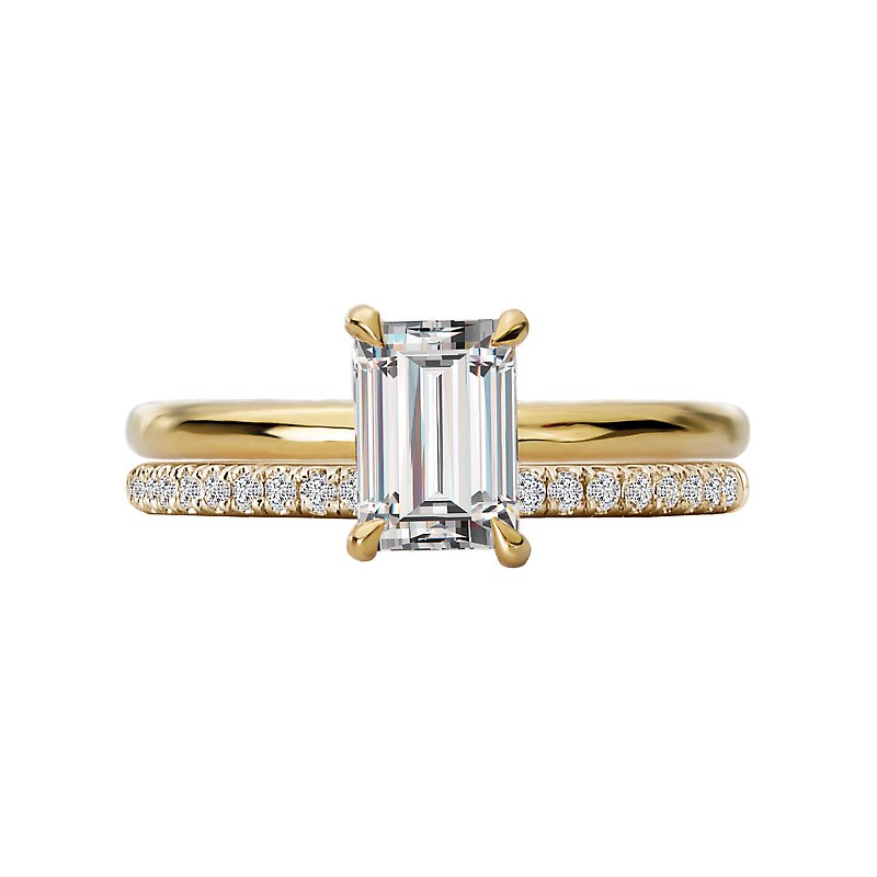 Orbelle Hidden Halo Lab Grown Diamond Engagement Ring in 14K Yellow Gold