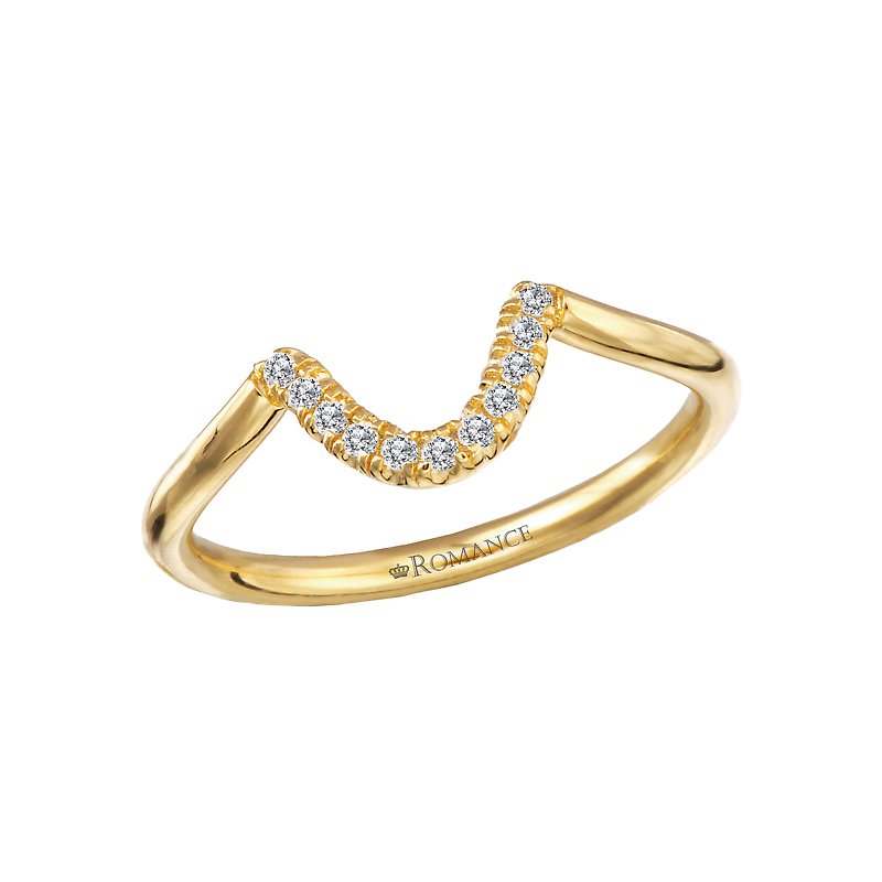 Orbelle 14K Yellow Gold Curved Diamond Wedding Band