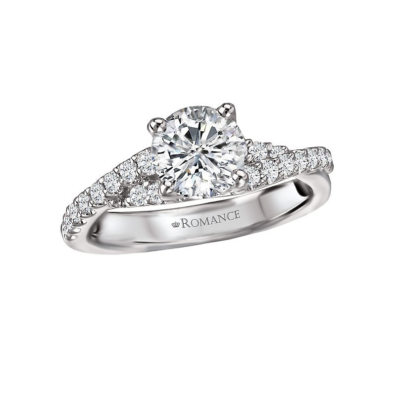 Orbelle Bandora 18K White Gold Diamond Engagement Ring Semi-Mount