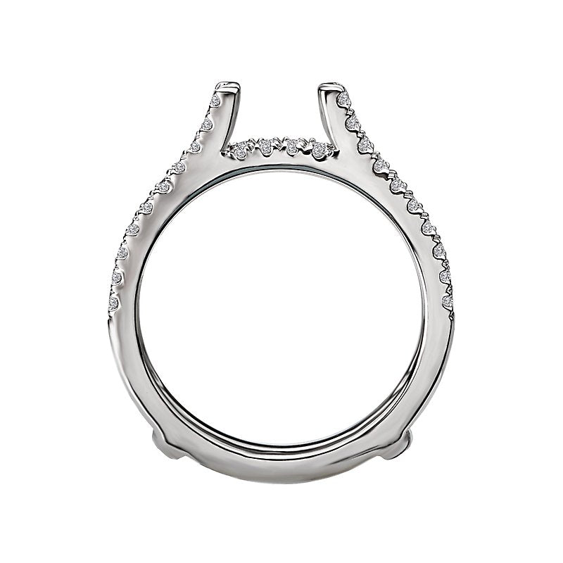 Glemera Diamond Wrap Wedding Band with Guard - 14K White Gold Curved Ring