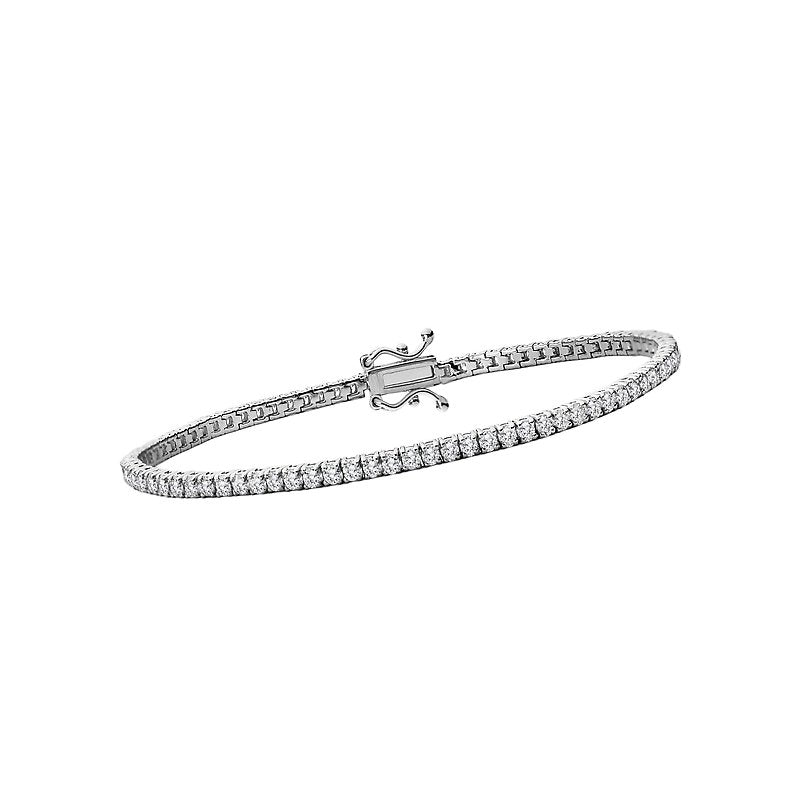 Luxora Ladies Fashion Diamond Bracelet - 14K White Gold Round Cut Tennis Bracelet