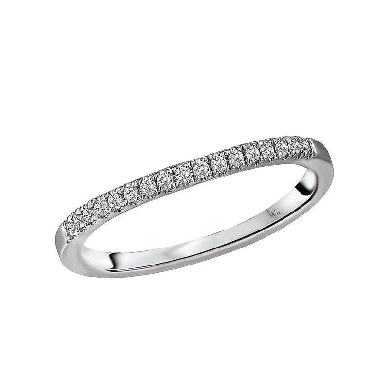 Glemera Matching Wedding Band in 14K White Gold with Round Faceted Diamonds