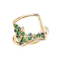 Luxora Square Diamond and Gemstone Ring in 14K Yellow Gold