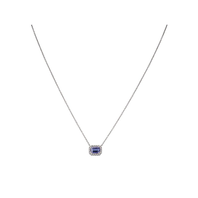 Luxora Tanzanite and Diamond Necklace - 14K White Gold Adjustable Lariat Style