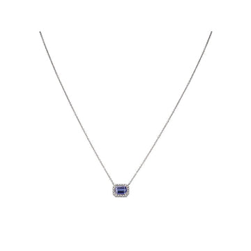 Luxora Tanzanite and Diamond Necklace - 14K White Gold Adjustable Lariat Style