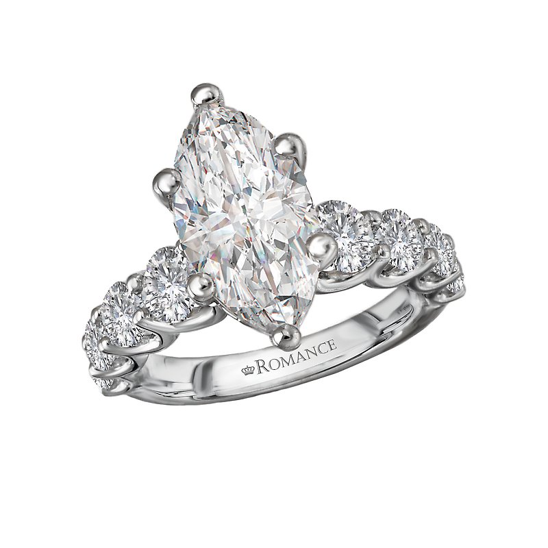 Orbelle 14K White Gold Diamond Marquise Semi-Mount Engagement Ring