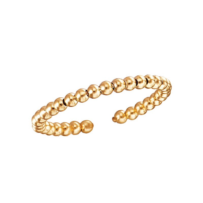 Luxora Italian 14kt Gold Bead Ring - Adjustable Ladies Fashion Ring
