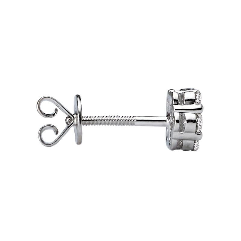 Luxora 14K White Gold Round Diamond Stud Earrings (D .50 carat total weight)