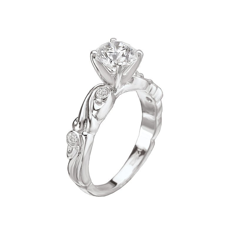 Glemera Bandora Swirl Diamond Engagement Ring Semi-Mount in 14K White Gold