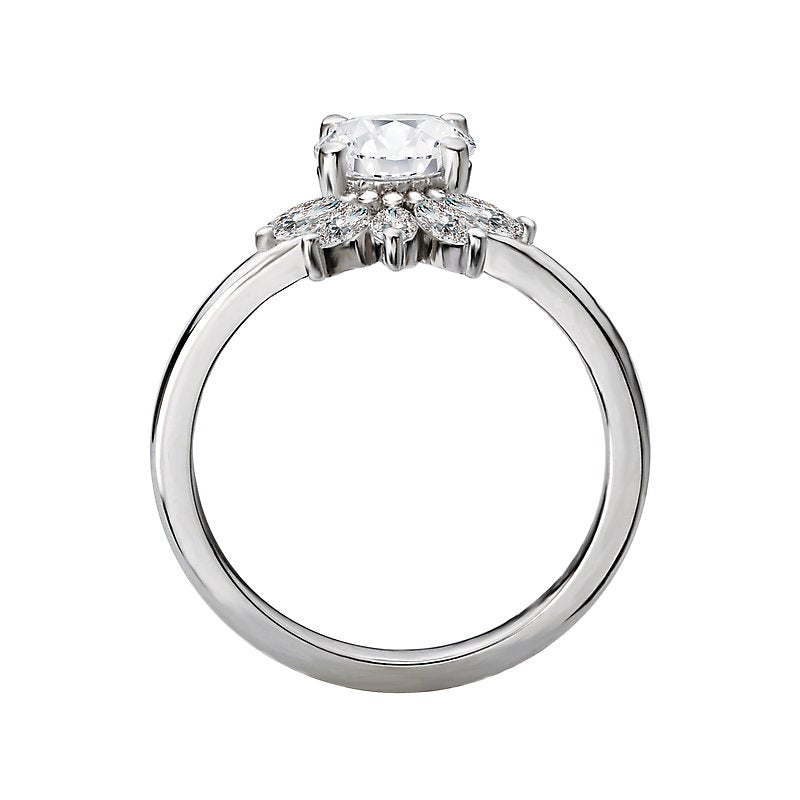 Orbelle Diamond Semi-Mount Engagement Ring - Bandora 14K White Gold Marquise Diamond Setting