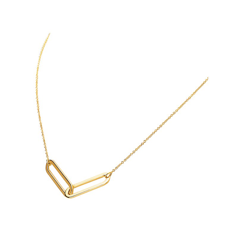 Luxora 14kt Double Paperclip Necklace - Adjustable Lariat Style