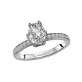 Orbelle Diamond Semi-Mount Engagement Ring - Bandora 14K White Gold Oval Shape