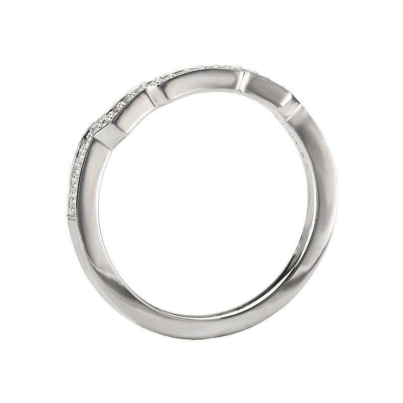 Orbelle Curved Diamond Wedding Band in 18K White Gold