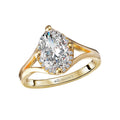 Orbelle 14K Yellow Gold Halo Diamond Engagement Ring Semi-Mount for 10x7mm Oval Center Stone