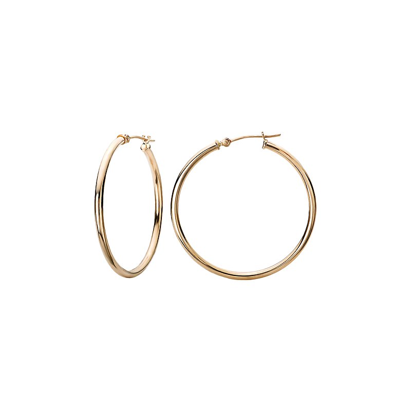 Luxora 14kt Yellow Gold Tube Hoop Earrings 30x2mm