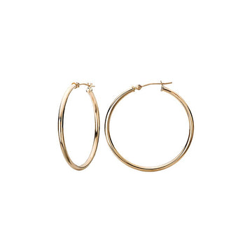 Luxora 14kt Yellow Gold Tube Hoop Earrings 30x2mm