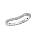 Glemera Curved Wedding Band in 14K White Gold with Round Diamond Accent