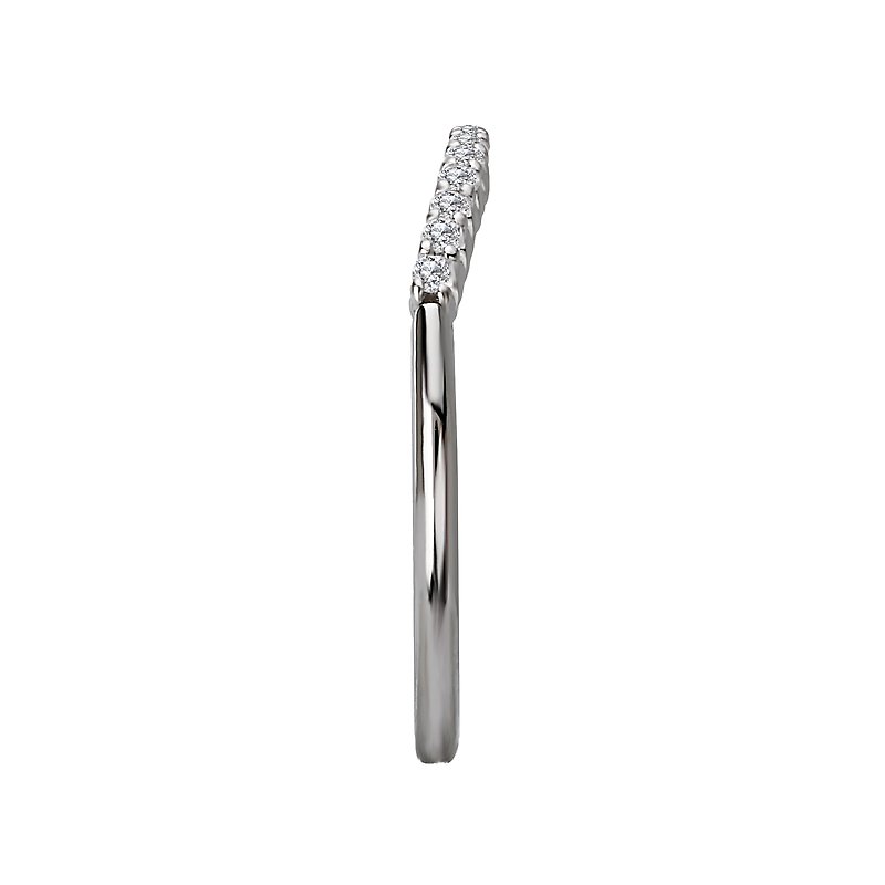Orbelle Curved Diamond Wedding Band in 14K White Gold with Lab Grown Diamonds