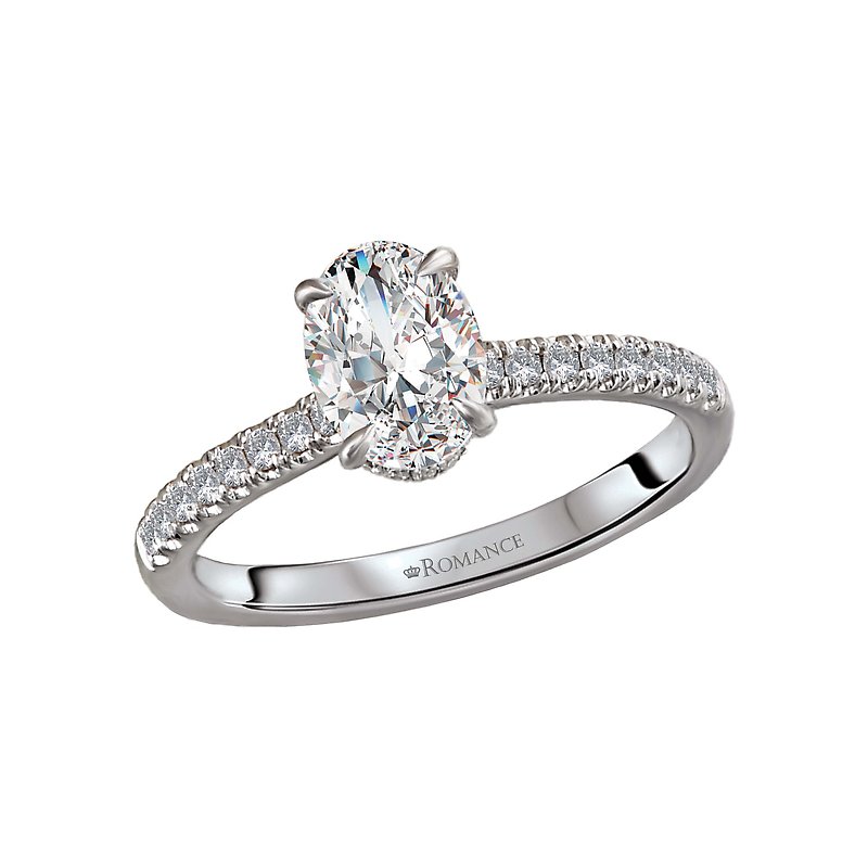 Orbelle 14K White Gold Halo Diamond Semi-Mount Engagement Ring