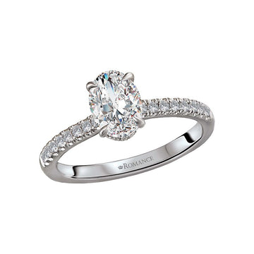 Orbelle 14K White Gold Halo Diamond Semi-Mount Engagement Ring