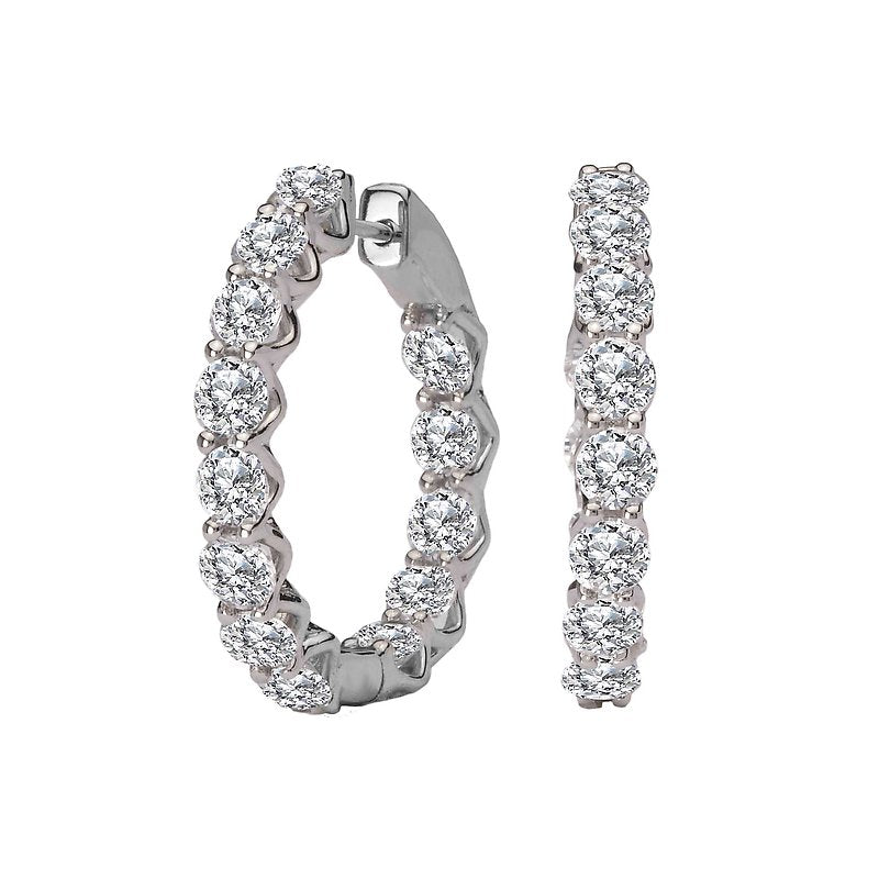 Luxora 14K Yellow Gold In/Out Diamond Hoop Earrings