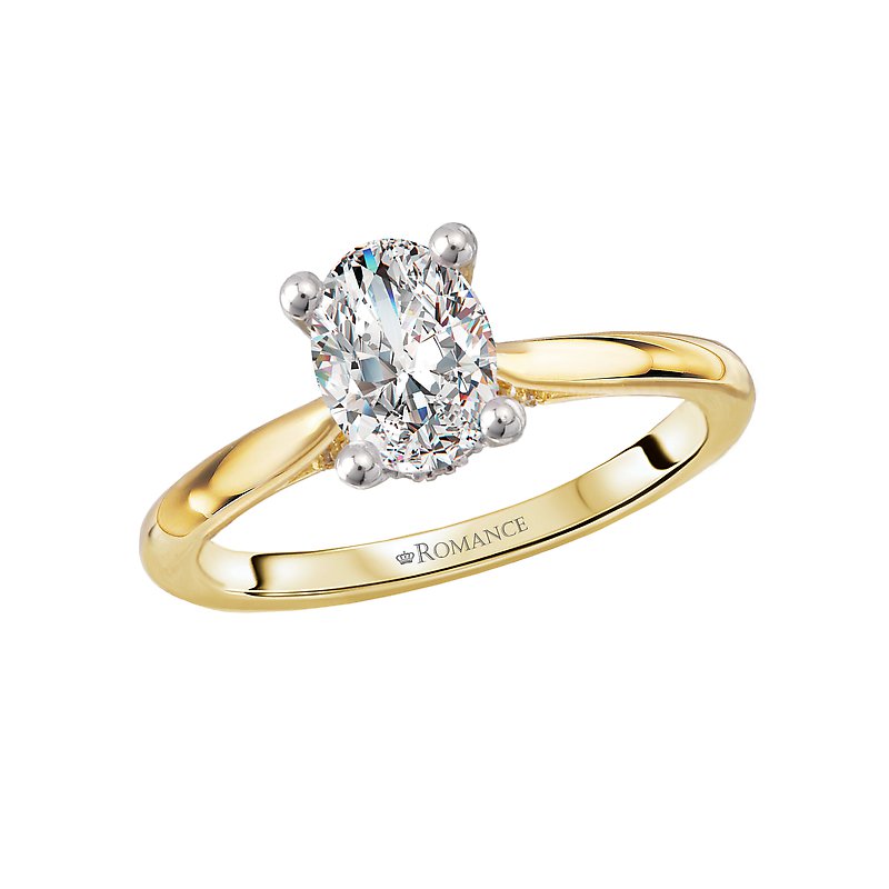 Orbelle Hidden Halo 14K Yellow Gold Oval Diamond Engagement Ring