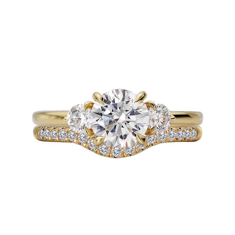 Orbelle 3-Stone Yellow Gold Lab Grown Diamond Engagement Ring