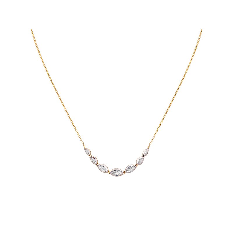 Luxora Lab Grown Diamond Marquise Fashion Necklace in 14kt Yellow Gold