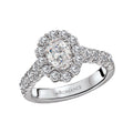 Orbelle Oval Halo Semi-Mount Lab Grown Diamond Ring in 14K White Gold