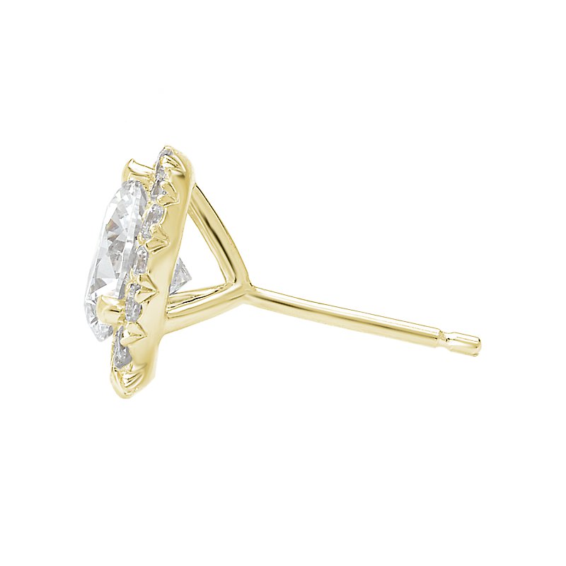 Luxora 14K Yellow Gold Diamond Halo Stud Earrings