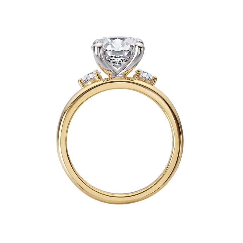 Orbelle 14K Yellow Gold 3-Stone Diamond Engagement Ring Semi-Mount