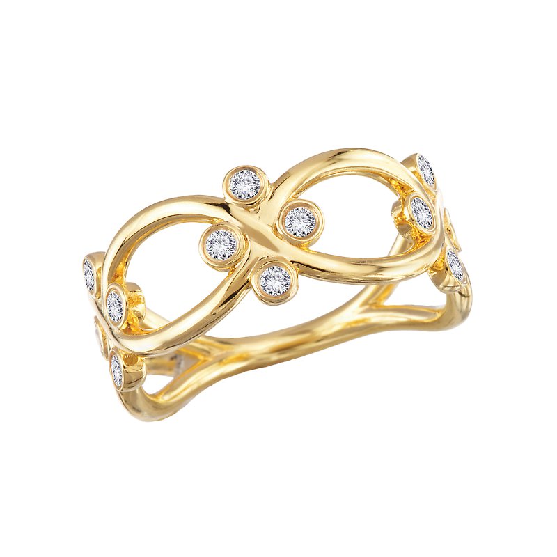 Luxora Ladies Fashion Braided Diamond Ring - 14K Yellow Gold Classic Style