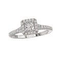 Orbelle Princess Cut Halo Diamond Engagement Ring in 14K White Gold