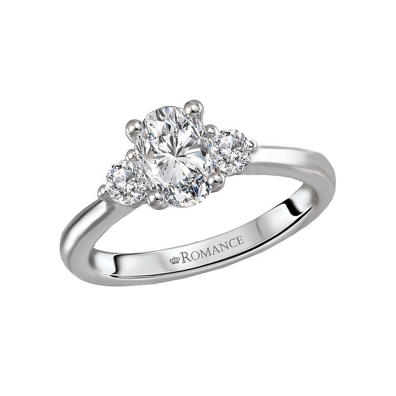 Orbelle Petite 3-Stone Semi-Mount Diamond Ring in Two Tone Gold
