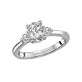 Orbelle Petite 3-Stone Semi-Mount Diamond Ring in Two Tone Gold